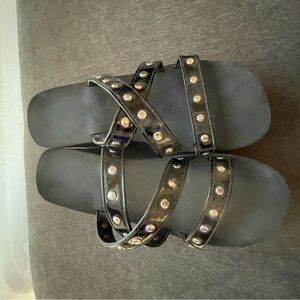 Black Studded Sandals